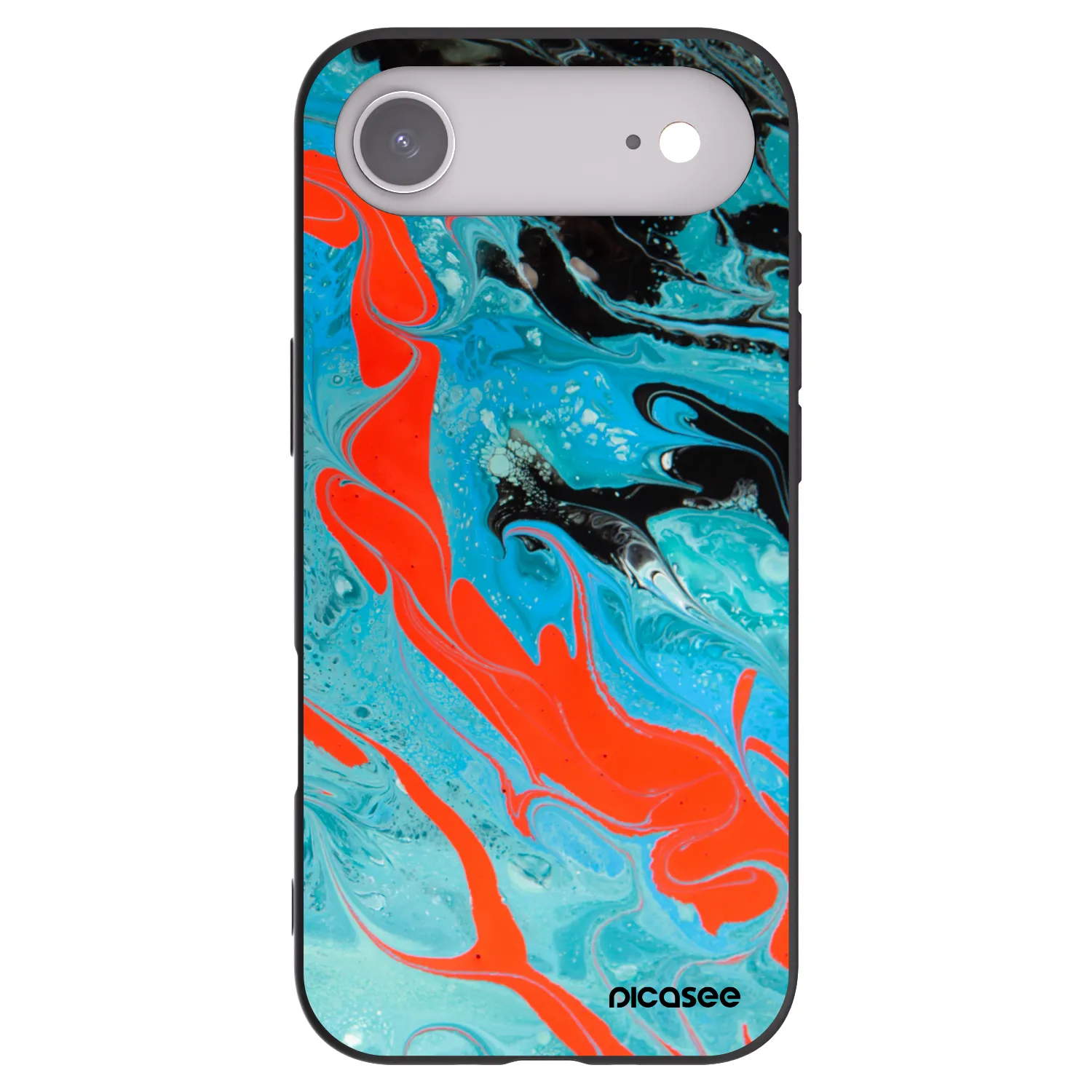 Picasee Apple iPhone Air Hülle - Schwarzes Silikon - Blue Magma