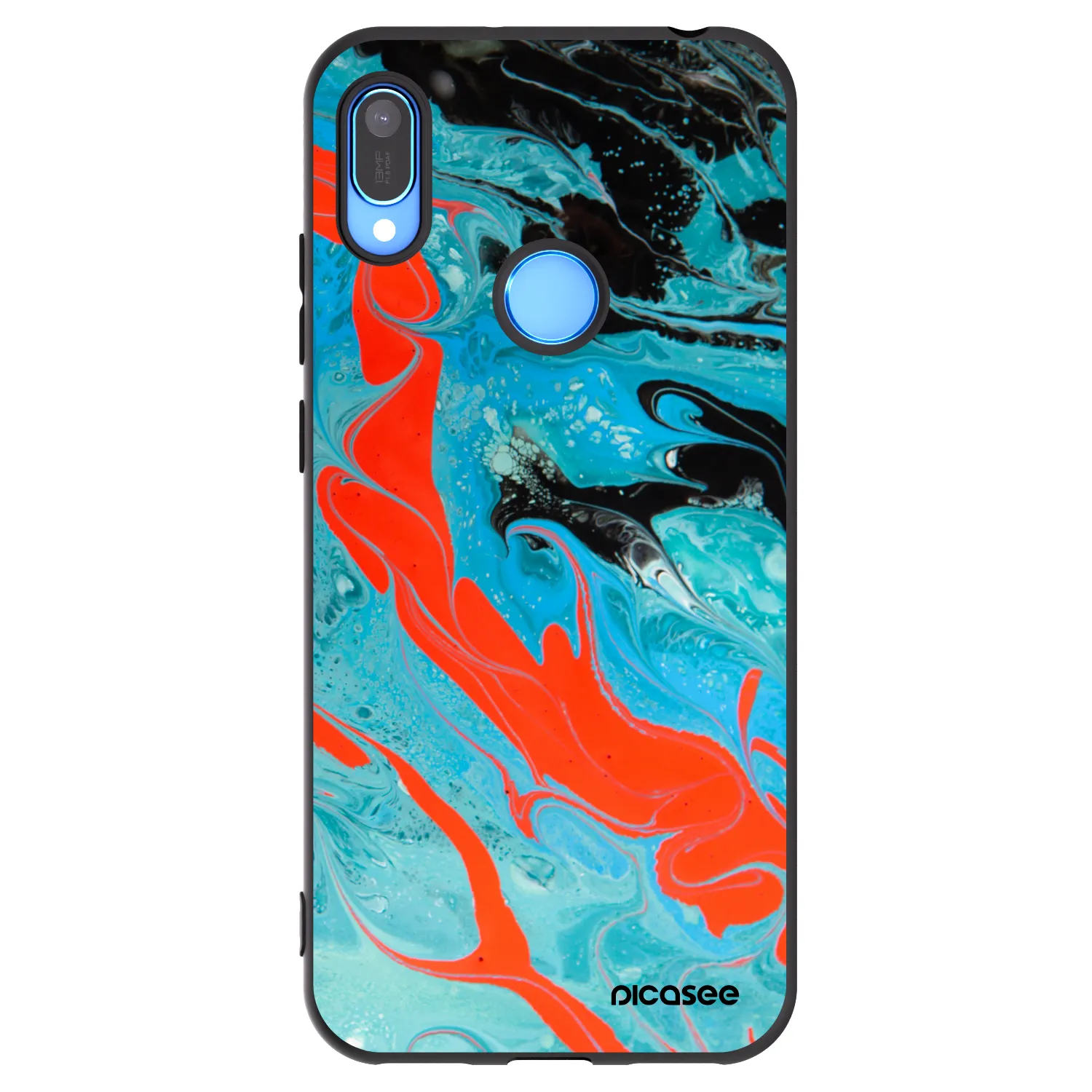 Picasee Huawei Y6 2019 Hülle - Schwarzes Silikon - Blue Magma