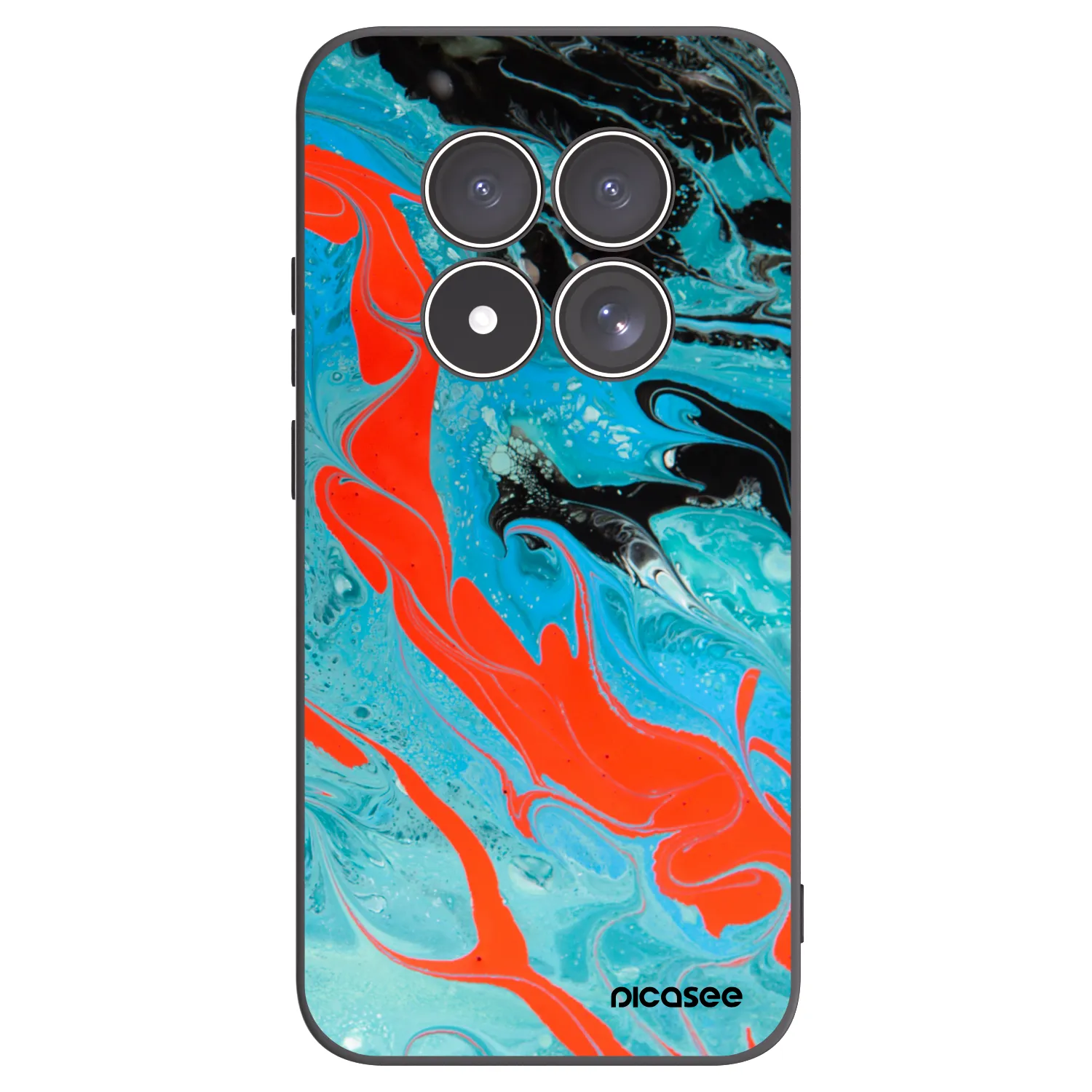 Picasee Xiaomi Redmi Note 15 Pro 4G Hülle - Schwarzes Silikon - Blue Magma