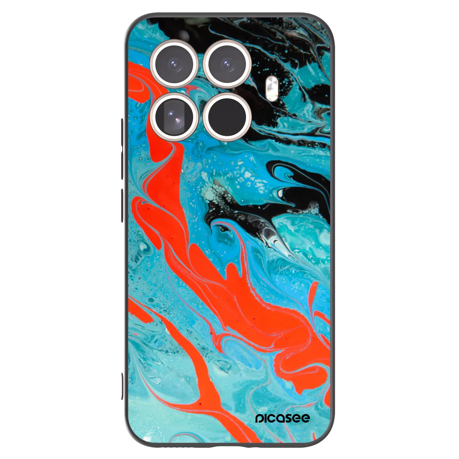 Picasee Xiaomi 15T Pro Hülle - Schwarzes Silikon - Blue Magma