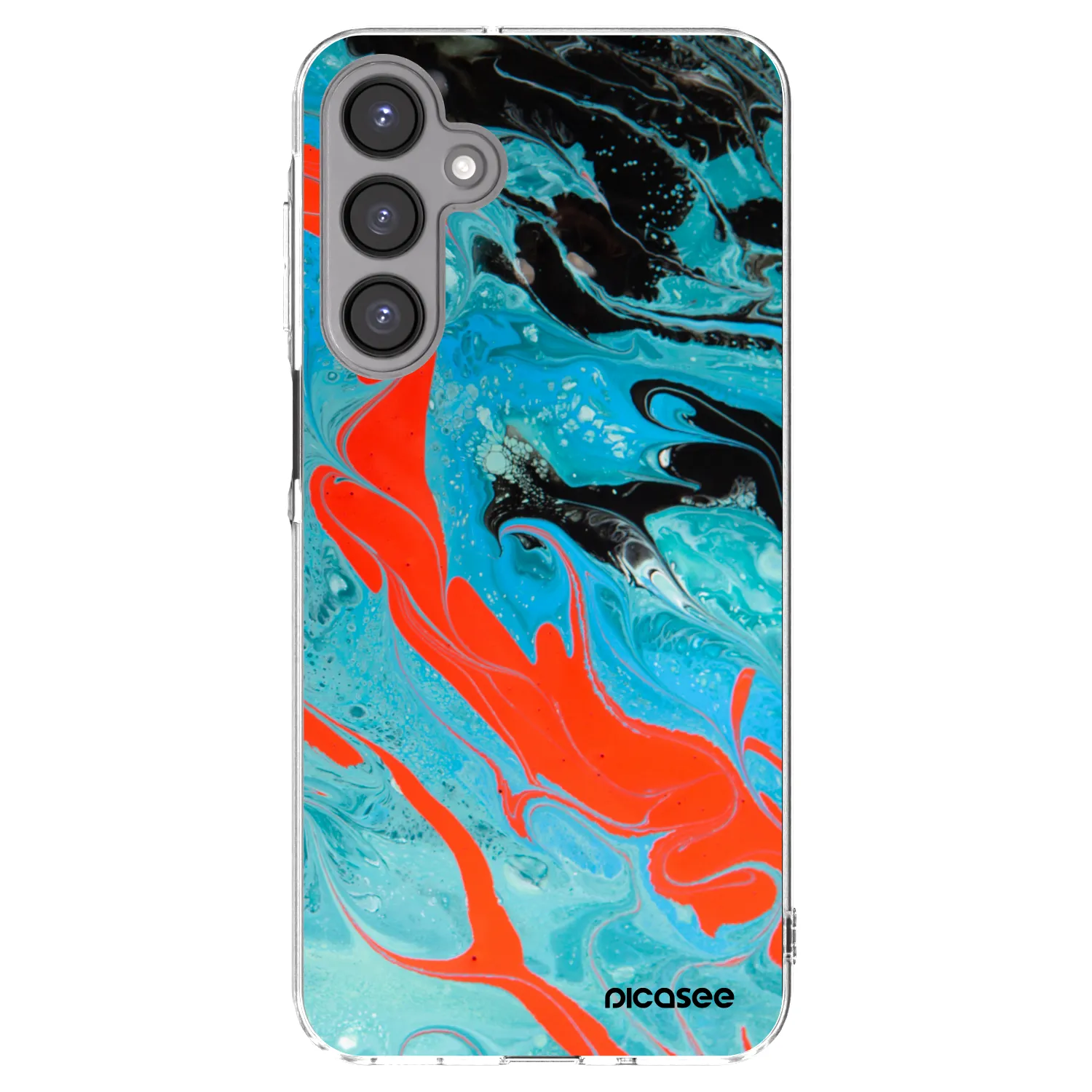 Picasee Samsung Galaxy A16 4G Hülle - Transparentes Silikon - Blue Magma