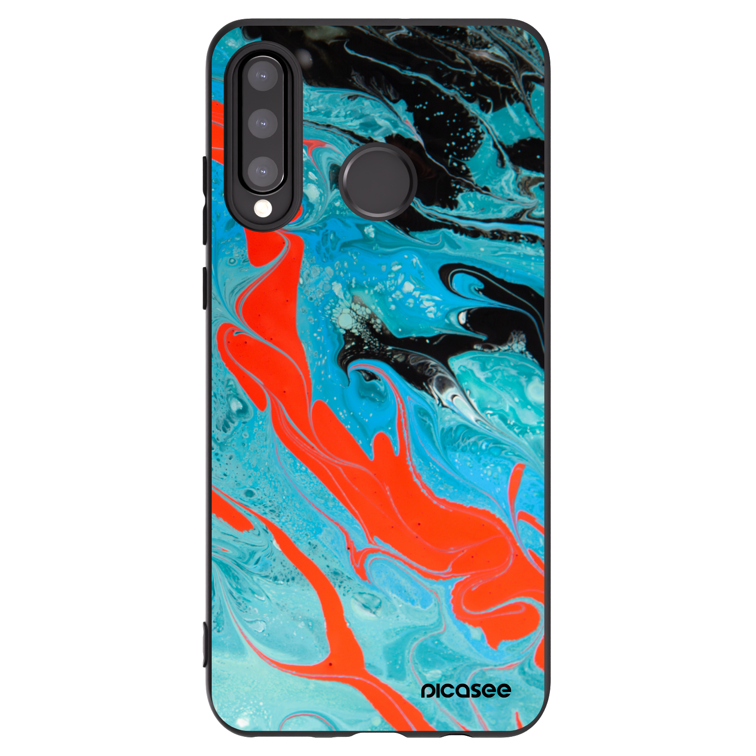 Picasee Huawei P30 Lite Hülle - Schwarzes Silikon - Blue Magma