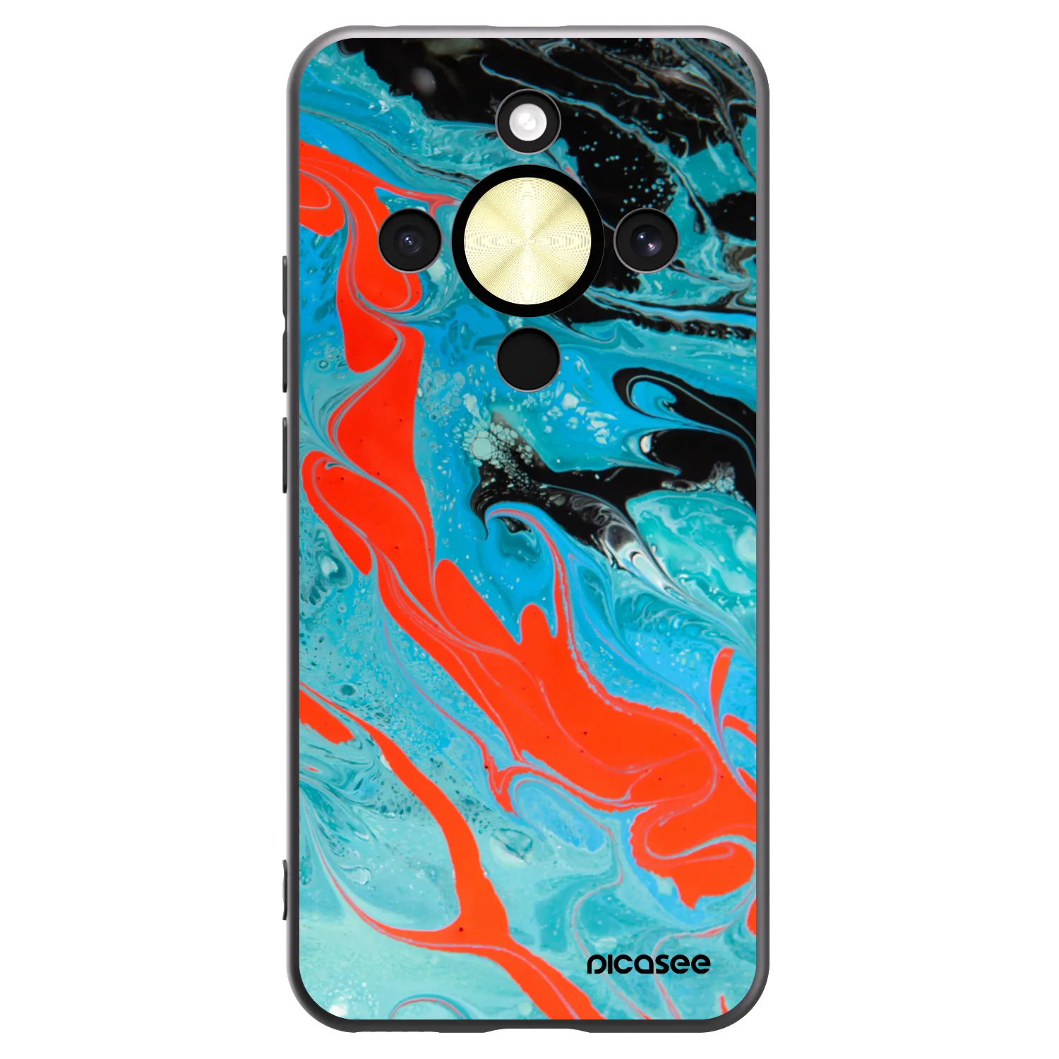 Picasee Honor Magic8 Lite 5G Hülle - Schwarzes Silikon - Blue Magma