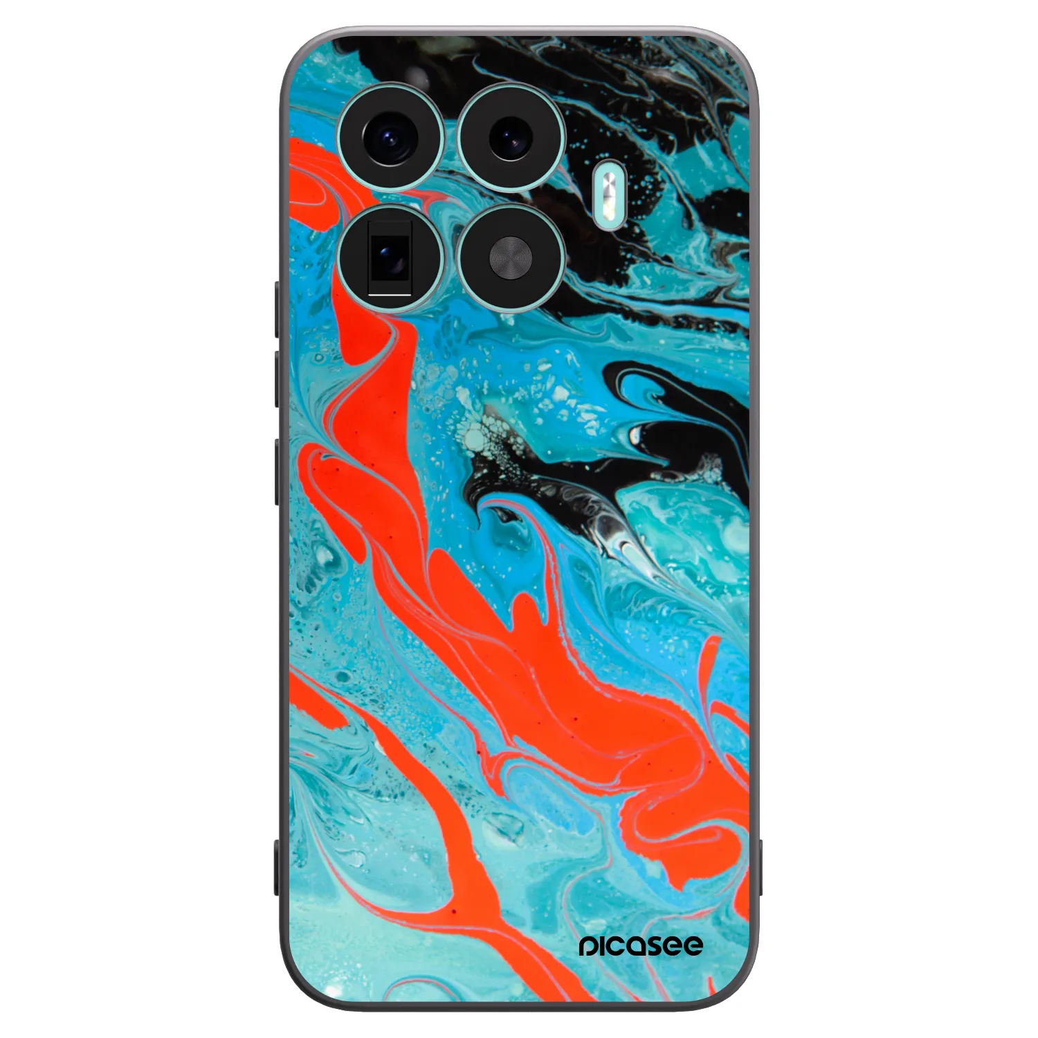 Picasee Xiaomi 17T Pro Hülle - Schwarzes Silikon - Blue Magma