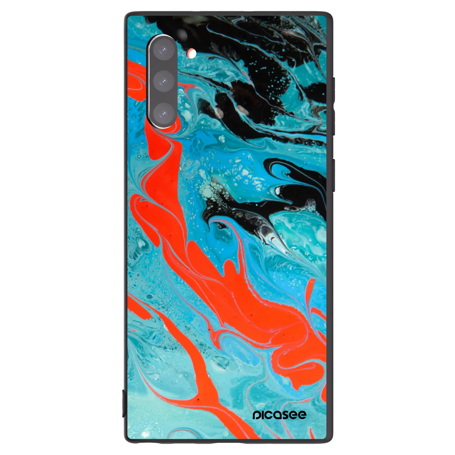 Picasee Samsung Galaxy Note 10 N970F Hülle - Schwarzes Silikon - Blue Magma