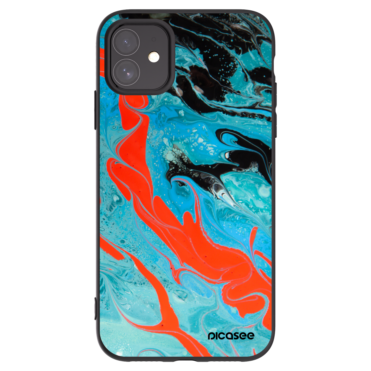 Picasee Apple iPhone 11 Hülle - Schwarzes Silikon - Blue Magma
