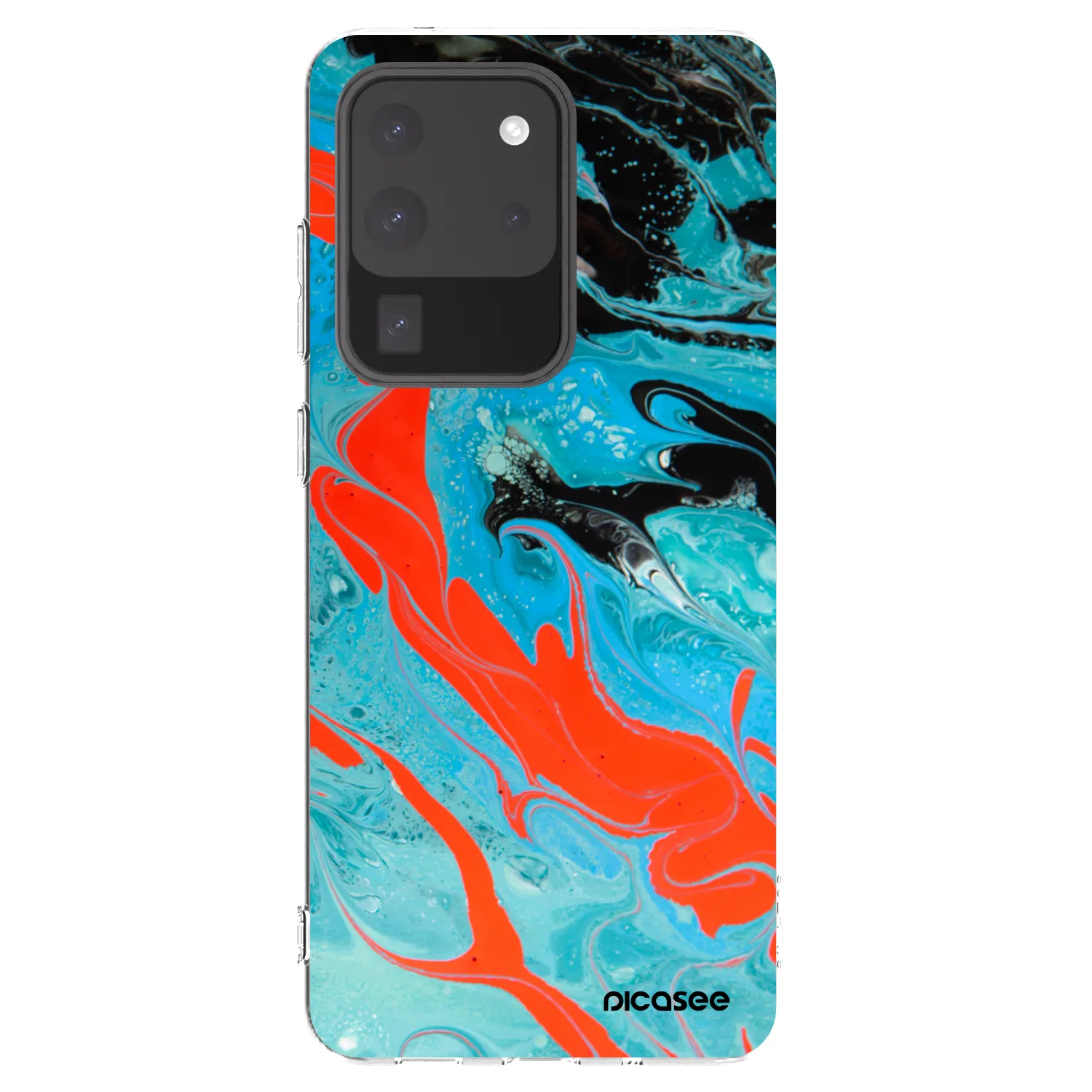 Picasee Samsung Galaxy S20 Ultra 5G G988F Hülle - Transparentes Silikon - Blue Magma