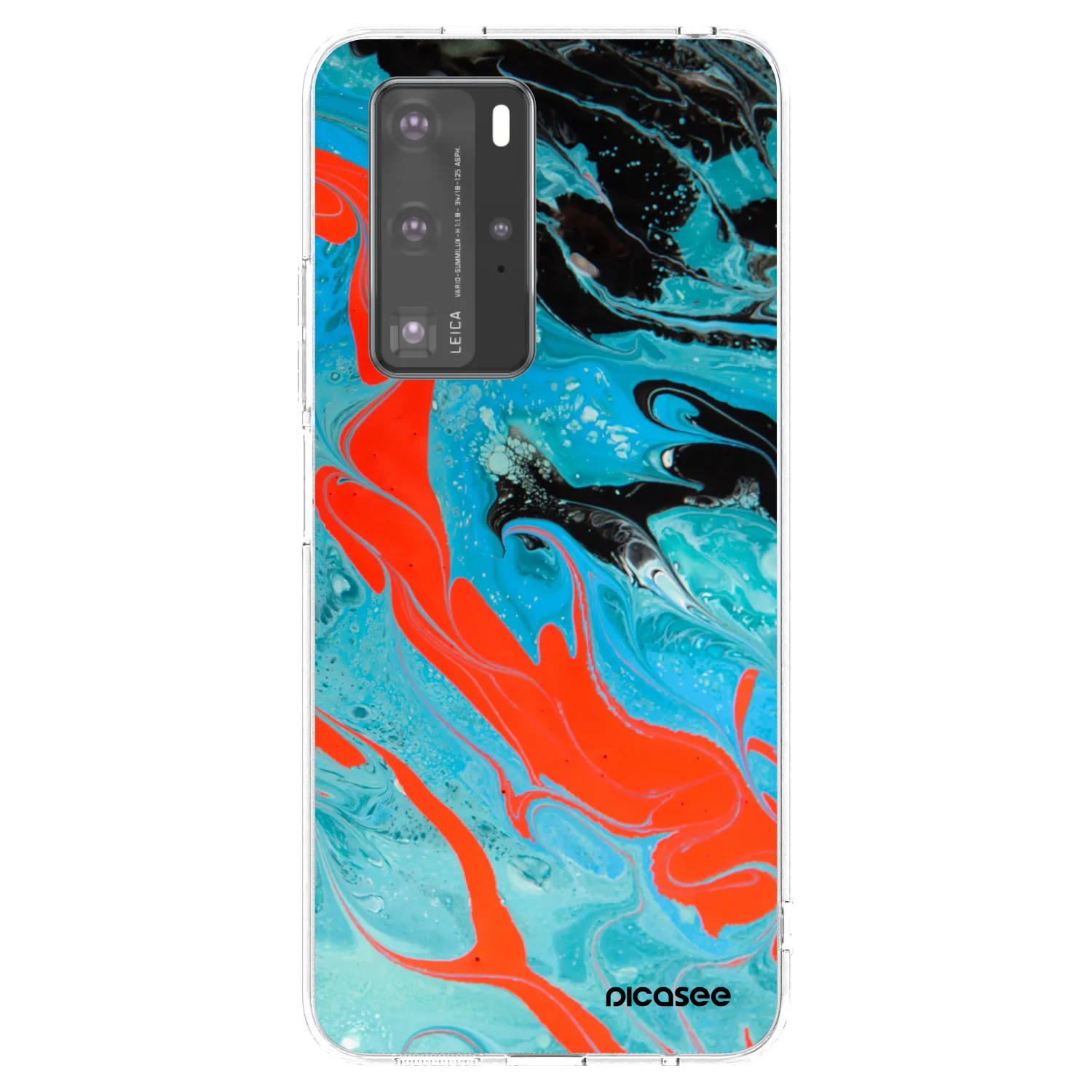 Picasee Huawei P40 Pro Hülle - Transparentes Silikon - Blue Magma