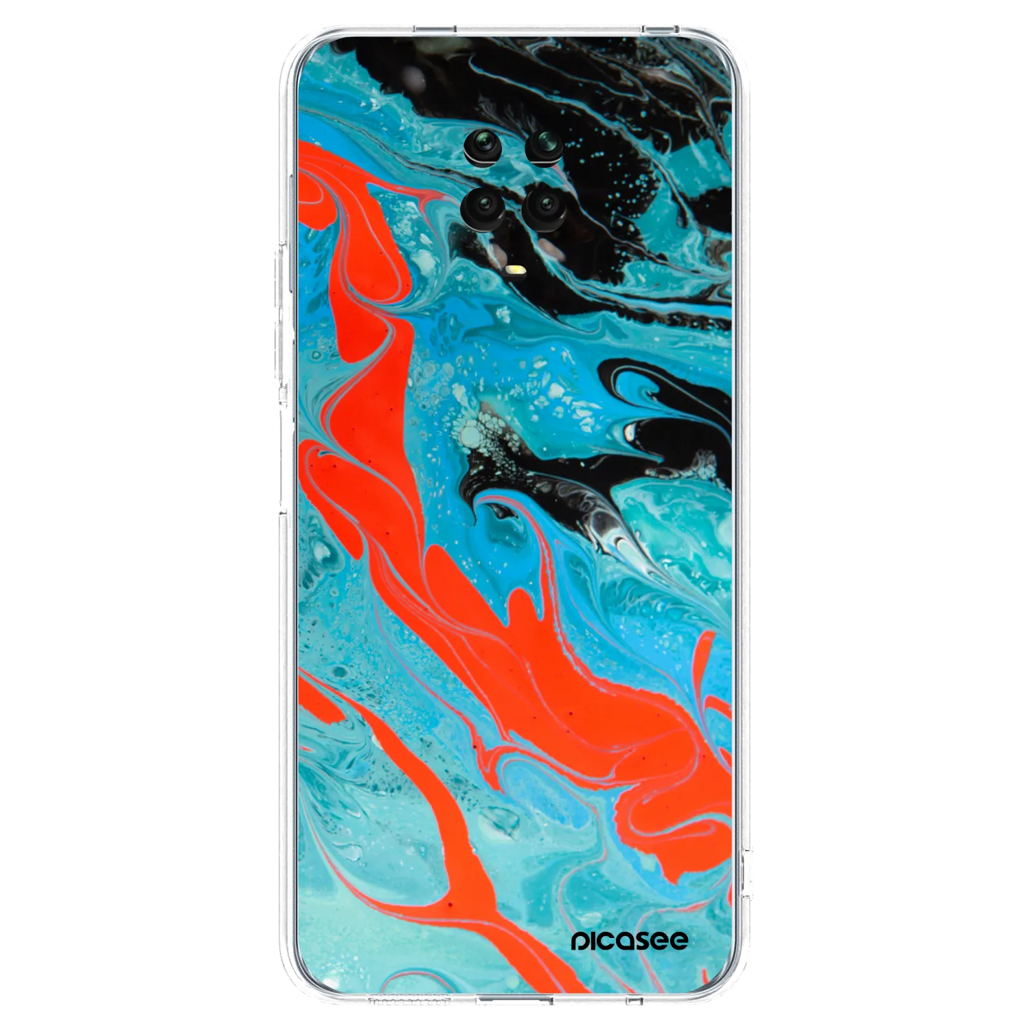 Picasee Xiaomi Redmi Note 9S Hülle - Transparentes Silikon - Blue Magma