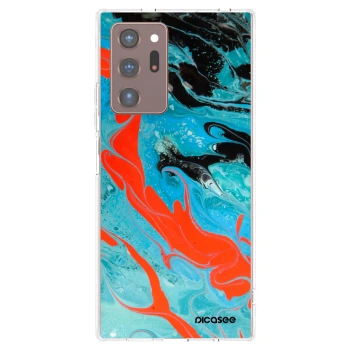 Picasee Samsung Galaxy Note 20 Ultra Hülle - Transparentes Silikon - Blue Magma