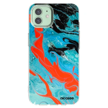 Picasee Apple iPhone 12 Hülle - Transparentes Silikon - Blue Magma