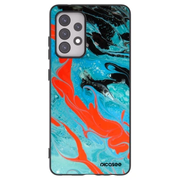 Picasee Samsung Galaxy A52 5G A525F Hülle - Schwarzes Silikon - Blue Magma