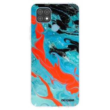 Picasee Realme C21 Hülle - Transparentes Silikon - Blue Magma