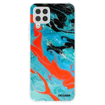 Picasee Samsung Galaxy A22 A225F 4G Hülle - Transparentes Silikon - Blue Magma