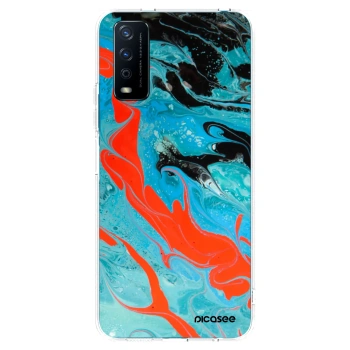Picasee Vivo Y11s Hülle - Transparentes Silikon - Blue Magma