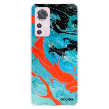 Picasee Xiaomi 12 Hülle - Transparentes Silikon - Blue Magma