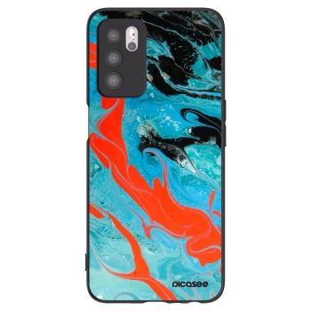 Picasee OPPO A16s Hülle - Schwarzes Silikon - Blue Magma