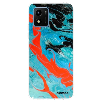 Picasee Vivo Y01 Hülle - Transparentes Silikon - Blue Magma