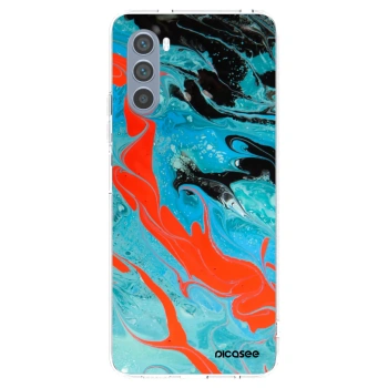 Picasee Motorola Moto G62 Hülle - Transparentes Silikon - Blue Magma