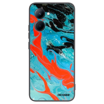 Picasee Realme C33 (2023) Hülle - Schwarzes Silikon - Blue Magma