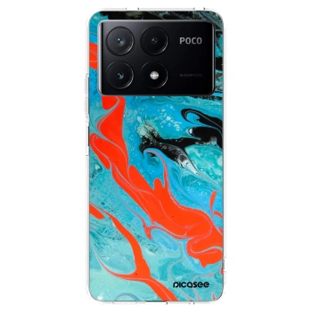 Picasee Xiaomi Poco X6 Pro Hülle - Transparentes Silikon - Blue Magma