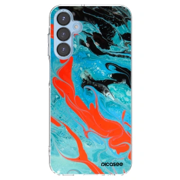 Picasee Samsung Galaxy A15 A156B 5G Hülle - Transparentes Silikon - Blue Magma