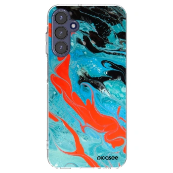Picasee Samsung Galaxy A15 A155F 4G Hülle - Transparentes Silikon - Blue Magma