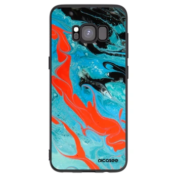 Picasee Samsung Galaxy S8 G950F Hülle - Schwarzes Silikon - Blue Magma