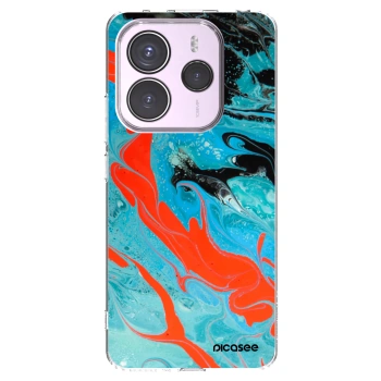 Picasee Xiaomi Redmi Note 14 5G Hülle - Transparentes Silikon - Blue Magma