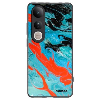 Picasee Vivo V50 Lite 5G Hülle - Schwarzes Silikon - Blue Magma