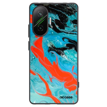 Picasee Xiaomi Poco F7 Pro 5G Hülle - Schwarzes Silikon - Blue Magma
