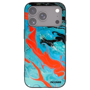 Picasee Apple iPhone 17 Pro Hülle - Schwarzes Silikon - Blue Magma