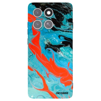 Picasee Motorola Edge 60 Pro Hülle - Schwarzes Silikon - Blue Magma