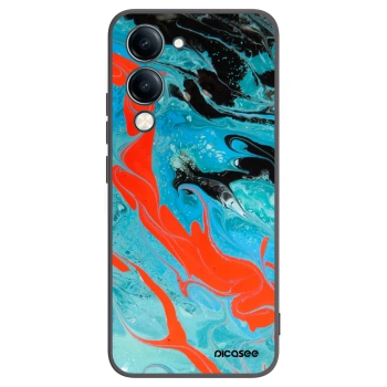 Picasee Vivo Y29s 5G Hülle - Schwarzes Silikon - Blue Magma