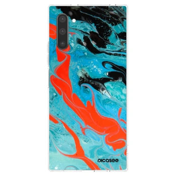 Picasee Samsung Galaxy Note 10 N970F Hülle - Transparentes Silikon - Blue Magma