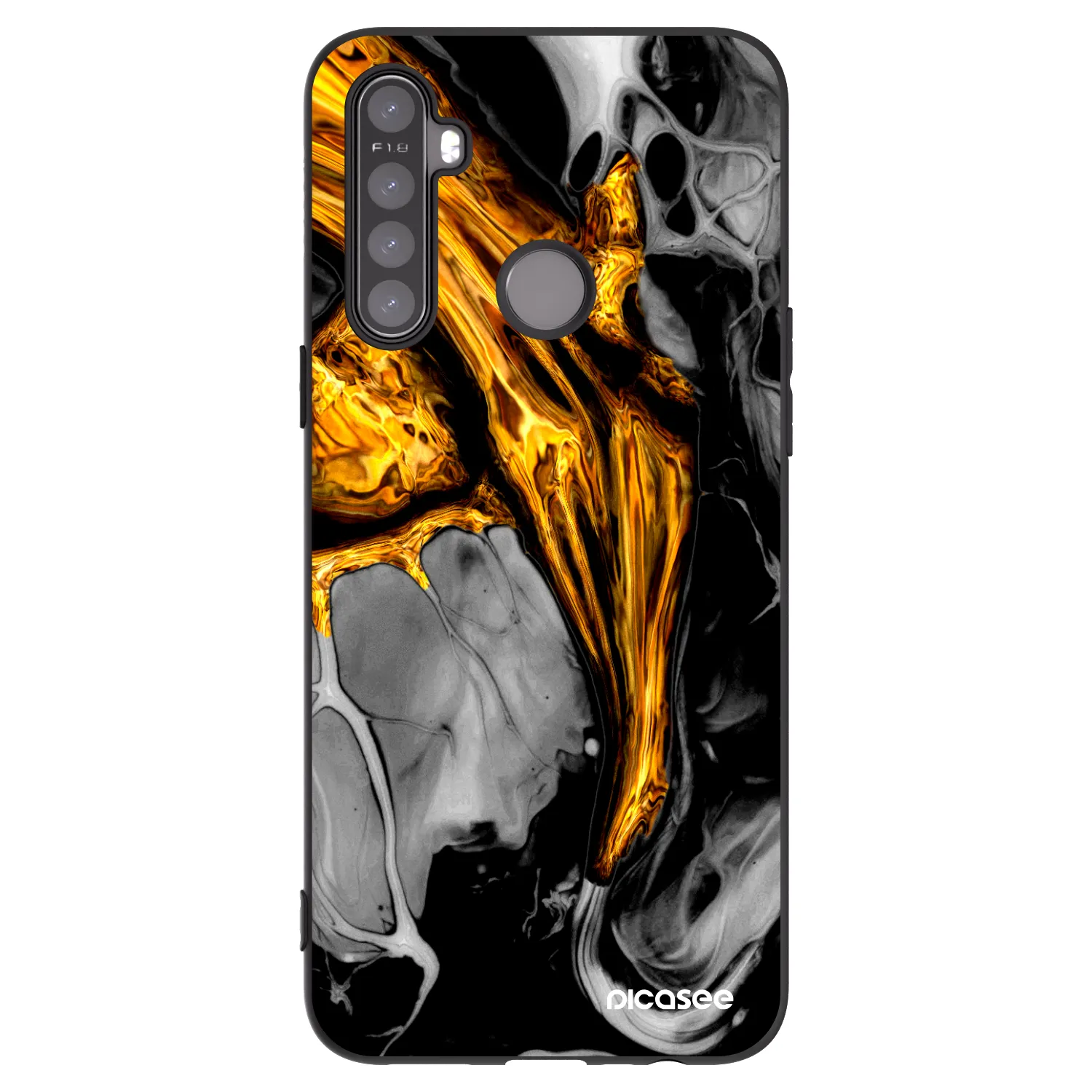 Picasee Realme 6i Hülle - Schwarzes Silikon - Black Gold