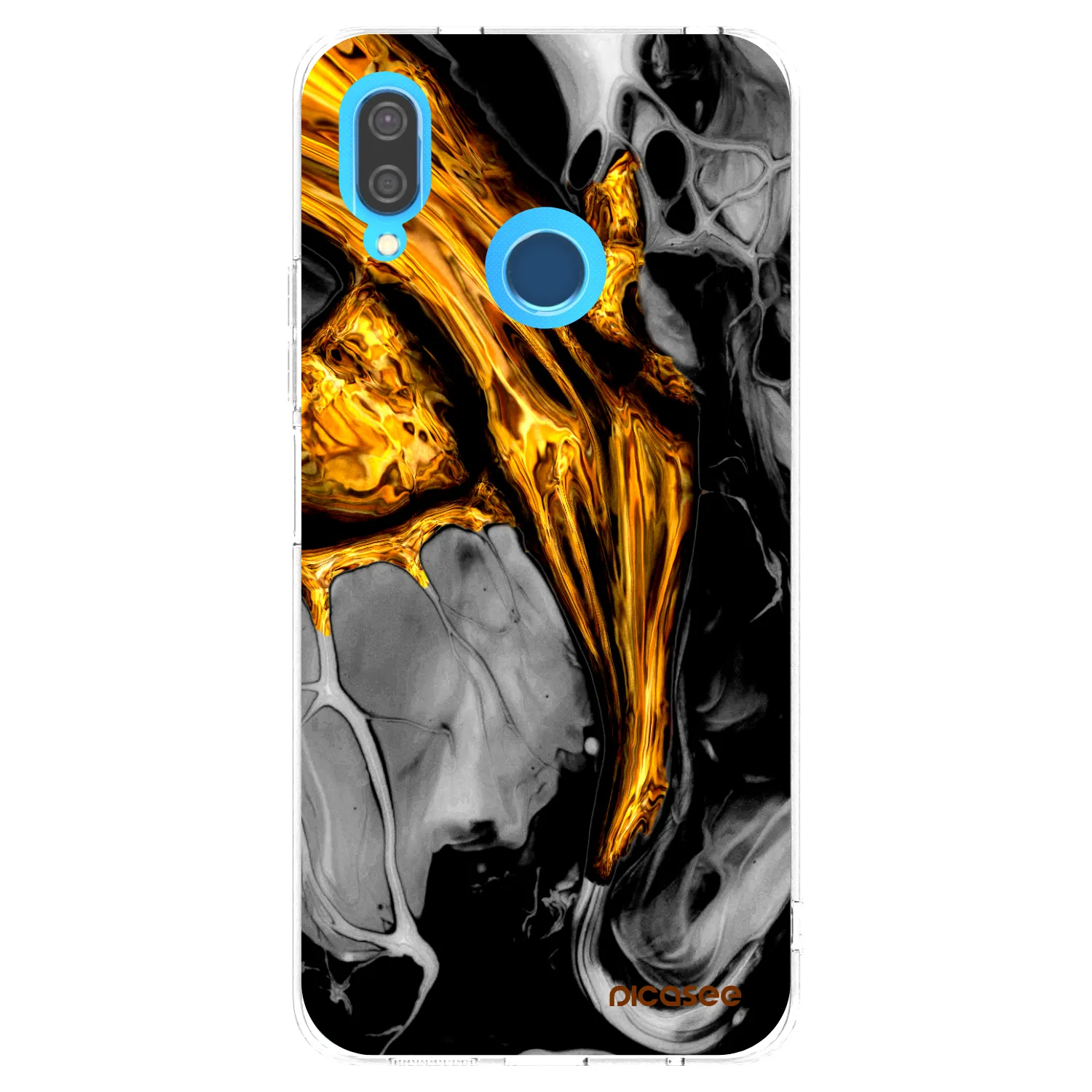 Picasee Huawei P20 Lite Hülle - Transparentes Silikon - Black Gold