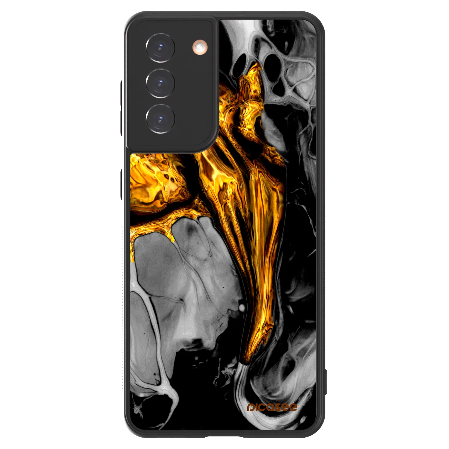Picasee ULTIMATE CASE für Samsung Galaxy S21 5G G991B - Black Gold
