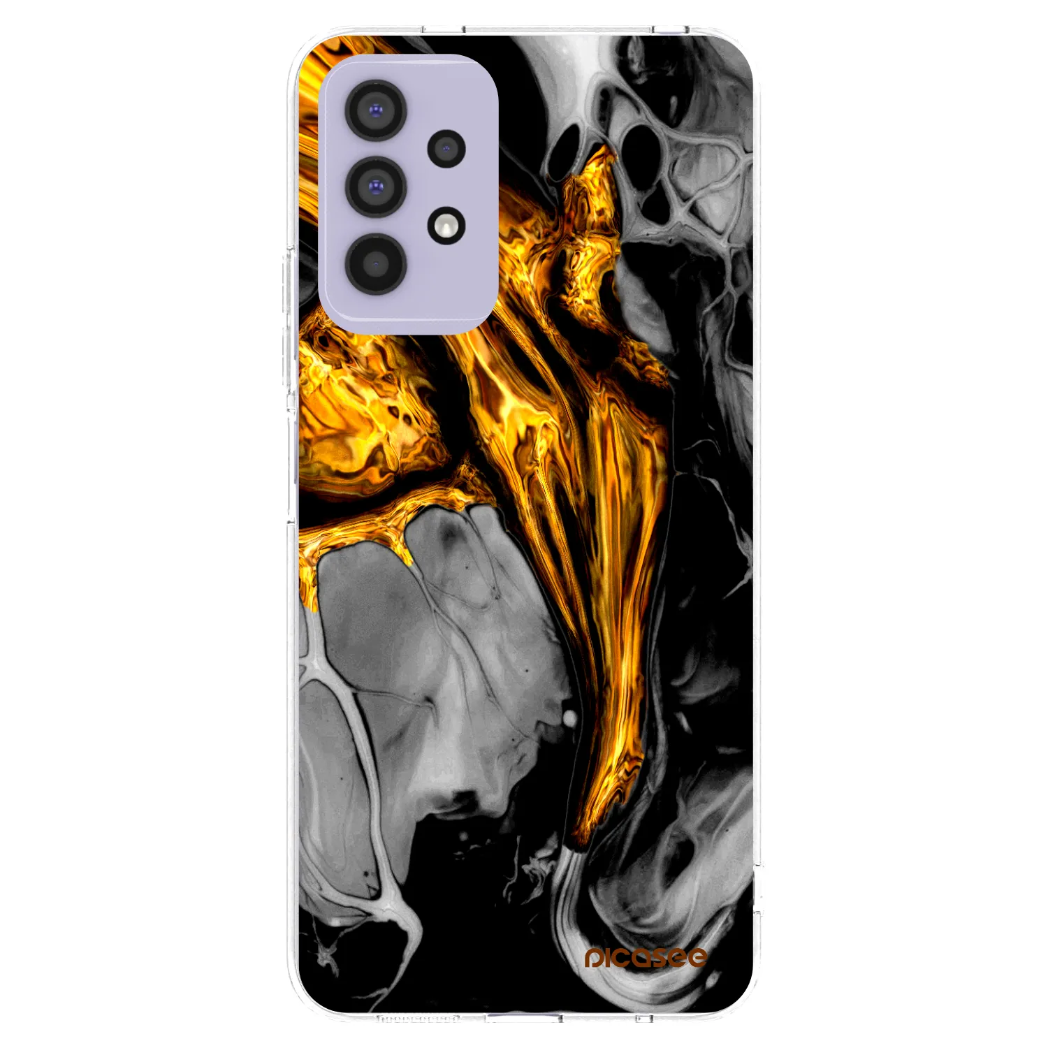 Picasee Samsung Galaxy A32 4G SM-A325F Hülle - Transparentes Silikon - Black Gold