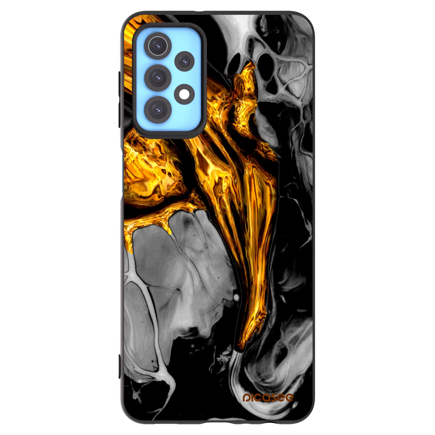 Picasee Samsung Galaxy A32 4G SM-A325F Hülle - Schwarzes Silikon - Black Gold
