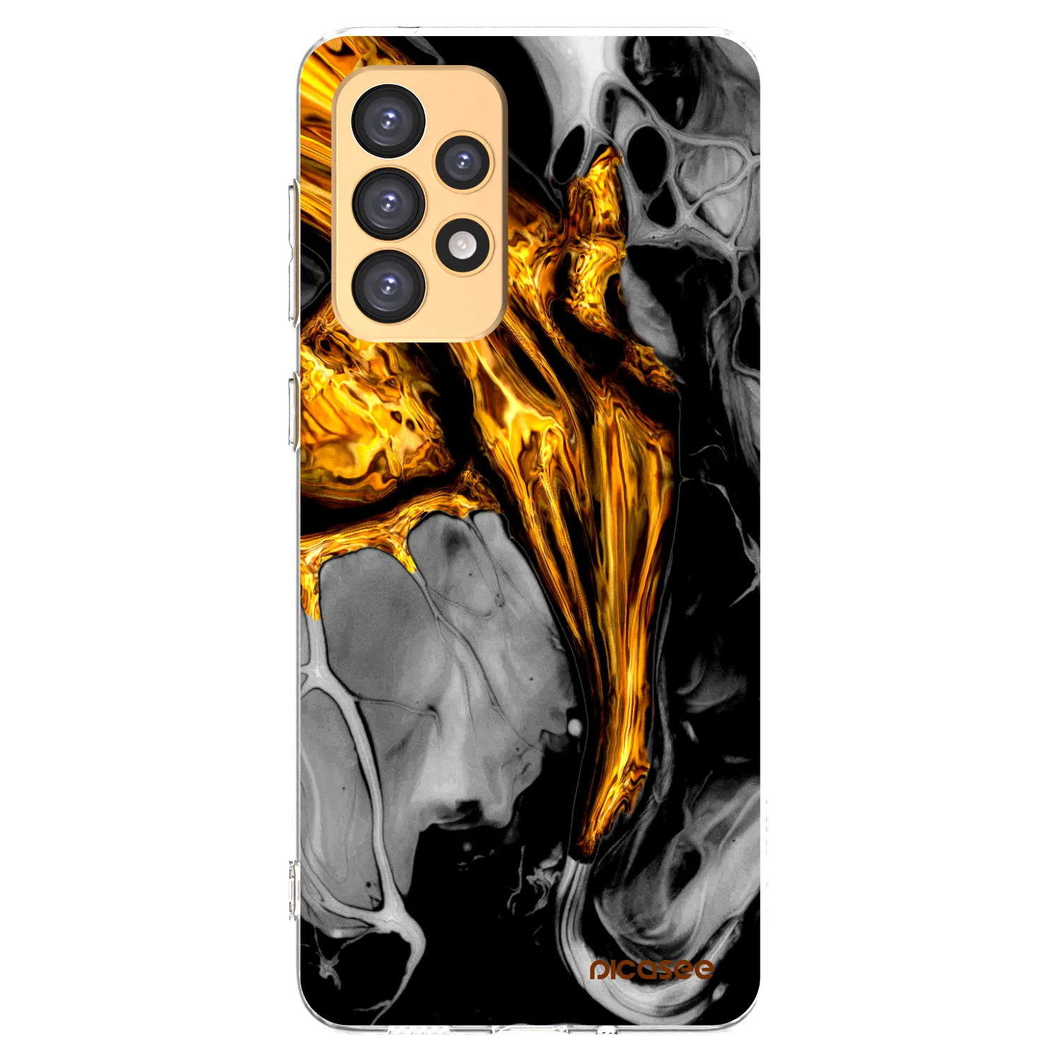Picasee Samsung Galaxy A33 5G A336 Hülle - Transparentes Silikon - Black Gold