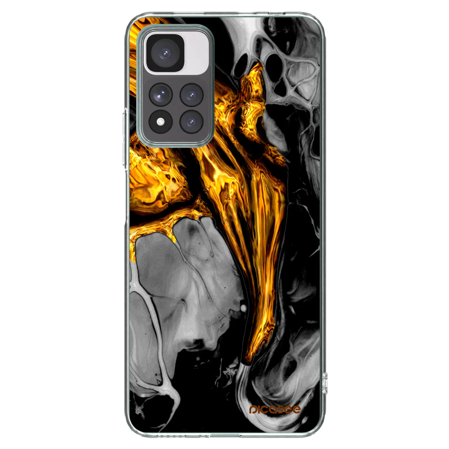 Picasee Xiaomi Redmi Note 11 Pro+ 5G Hülle - Transparentes Silikon - Black Gold