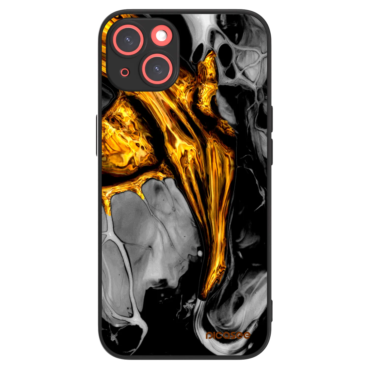 Picasee ULTIMATE CASE MagSafe für Apple iPhone 13 - Black Gold