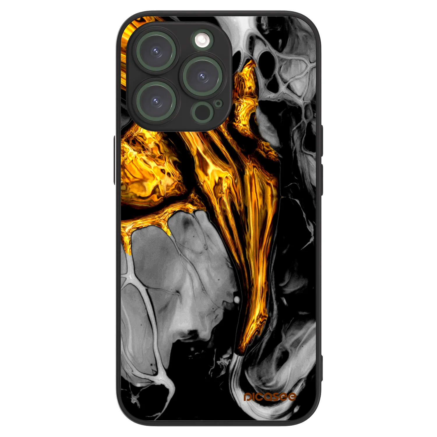 Picasee ULTIMATE CASE MagSafe für Apple iPhone 13 Pro - Black Gold