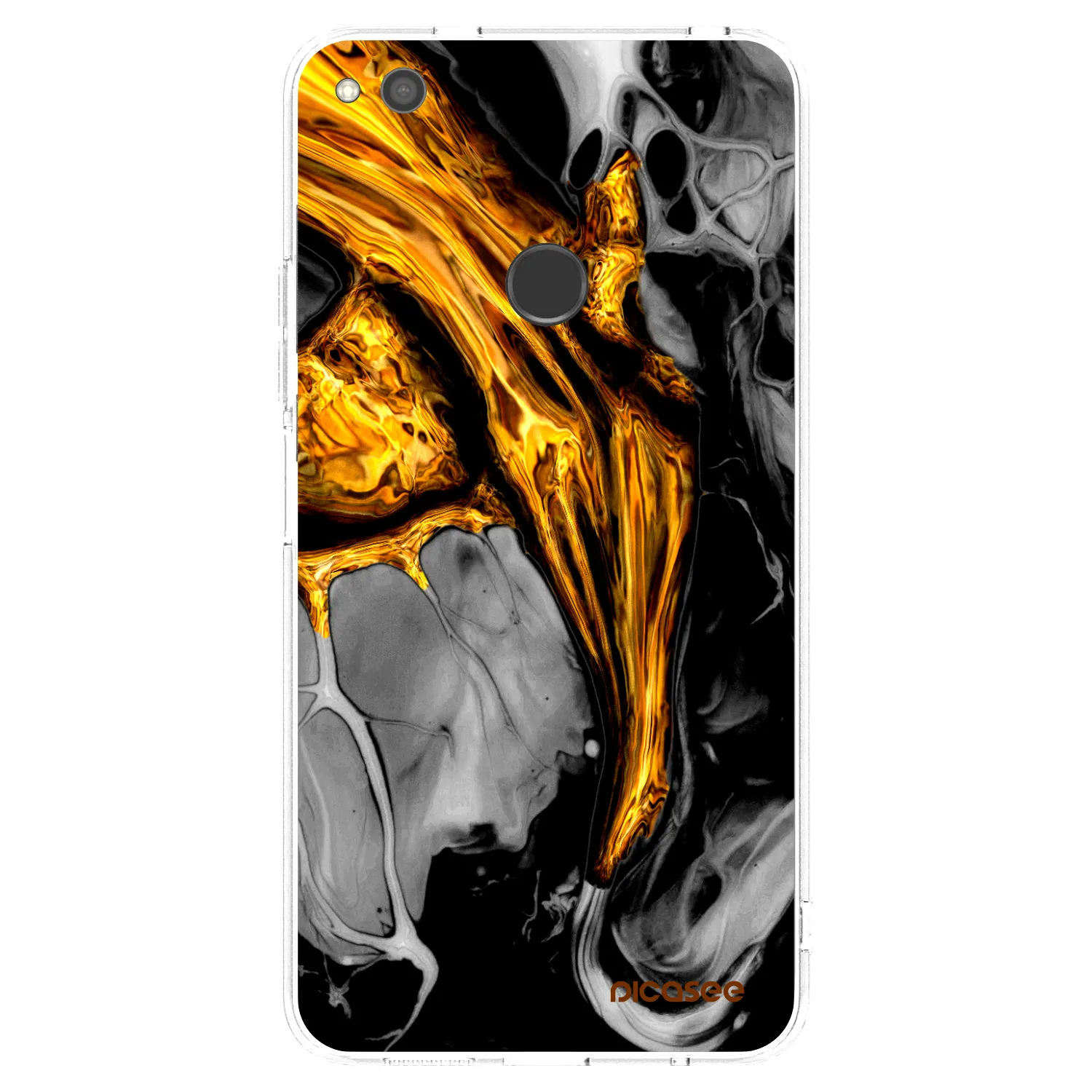 Picasee Huawei P9 Lite 2017 Hülle - Transparentes Silikon - Black Gold