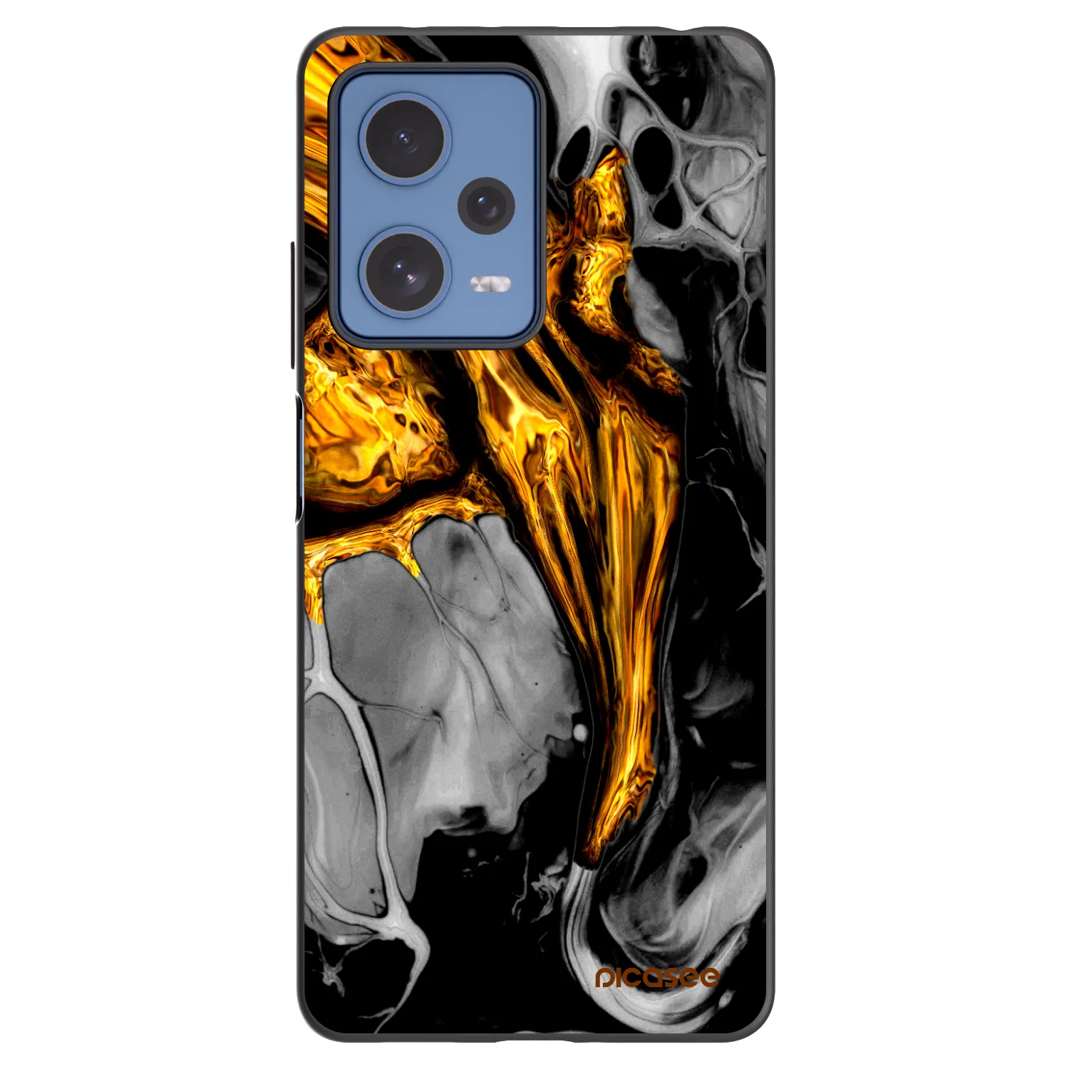 Picasee Xiaomi Redmi Note 12 Pro 5G Hülle - Schwarzes Silikon - Black Gold