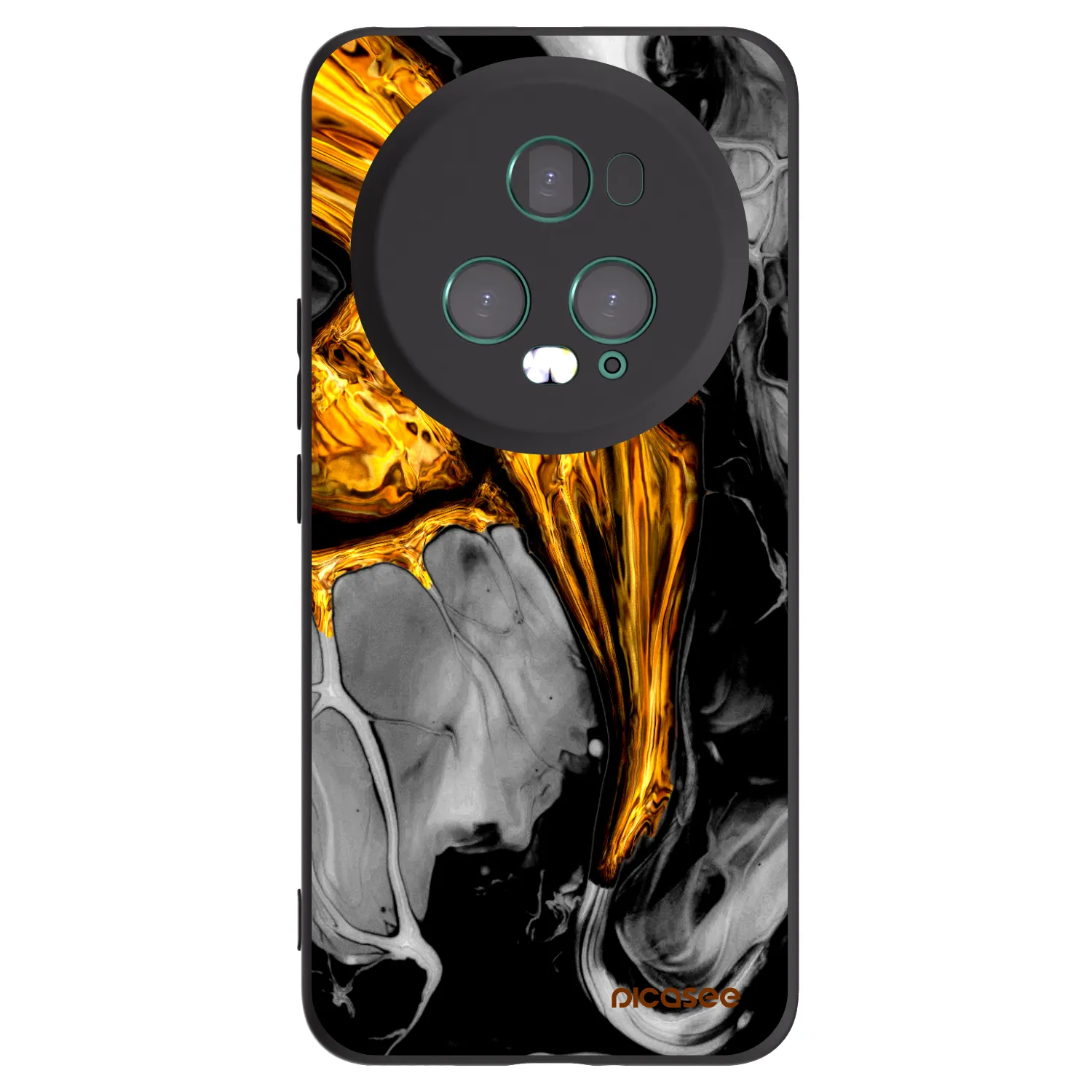 Picasee Honor Magic5 Pro Hülle - Schwarzes Silikon - Black Gold