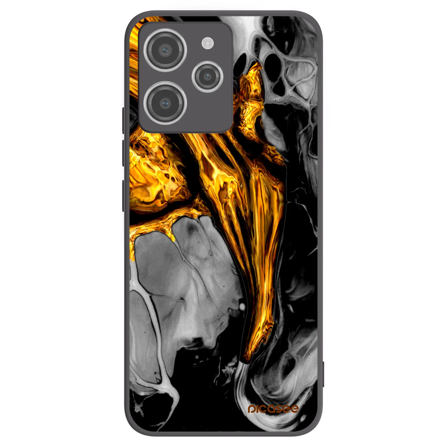 Picasee Xiaomi Redmi 12 4G Hülle - Schwarzes Silikon - Black Gold