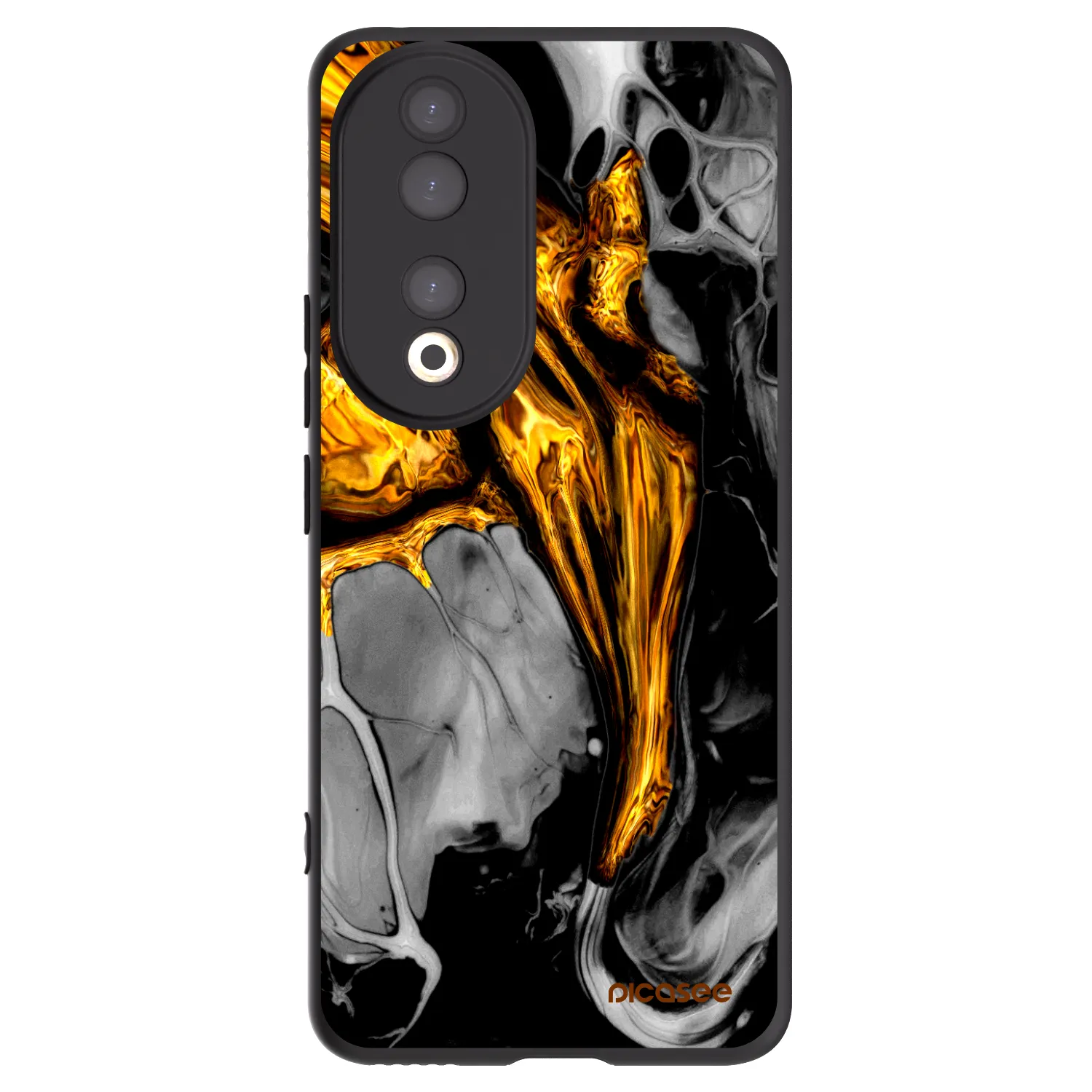 Picasee Honor 90 5G Hülle - Schwarzes Silikon - Black Gold