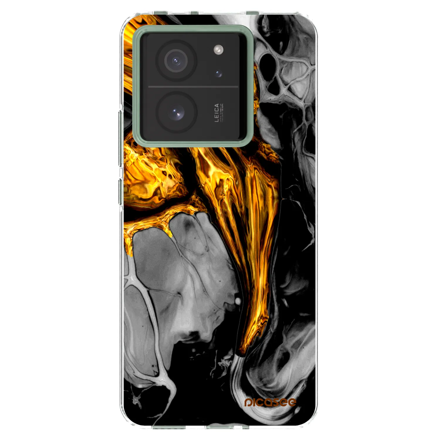 Picasee Xiaomi 13T Hülle - Transparentes Silikon - Black Gold